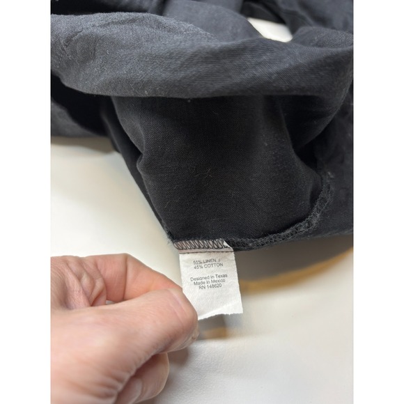 Texas Standard Guayabera Diablo Shirt Mens XL Black Embroidered Western - Picture 5 of 9